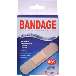 Aid Plus Bandage Αδιάβροχα Αυτοκόλλητα Επιθέματα 40τμχ