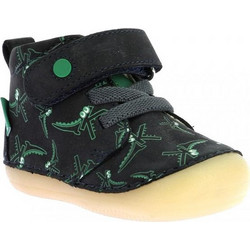 Kickers Παιδικά Ημίμποτα Μαύρα Δερμάτινα με Σκρατς 972421-10-103