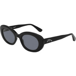 Longchamp LO756S 001 Γυναικεία Γυαλιά Ηλίου Οβάλ Κοκάλινα Μαύρα με Μαύρο Φακό