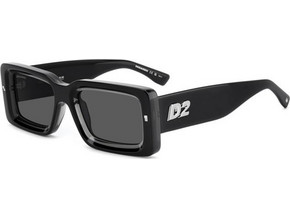Dsquared2 D20142/S 9EN/KU Γυναικεία Γυαλιά Ηλίου Ορθογώνια Κοκάλινα Μαύρα με Μαύρο Φακό