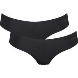 Sloggi Zero Microfibre 2.0 Γυναικεία String Χωρίς Ραφές Μαύρα 2Pack 10214692-0004