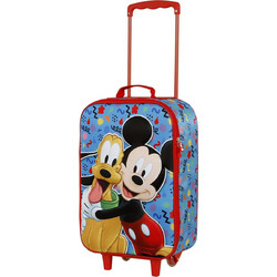 Karactermania Mickey 0025710 Παιδική Βαλίτσα Καμπίνας 52x33x17cm με 2 Ρόδες Γαλάζια