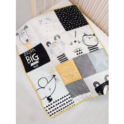 Bizzi Growin Dream Big Βρεφικό Πάπλωμα Κούνιας 130x100cm Λευκό Μαύρο