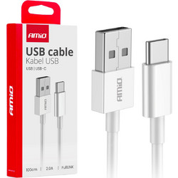 AMiO USB-A to USB-C 1m Silver 03893/AM