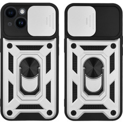Sonique Ring Armor CamPro Back Cover Silver (iPhone 14)