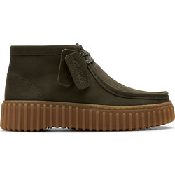 Clarks Γυναικεία Μποτάκια Chukka Πλατφόρμα Suede Χακί 26179356