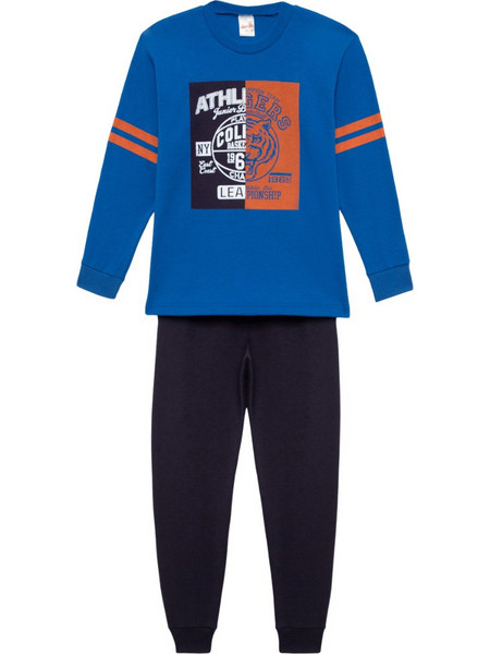 Minerva Παιδική Πιτζάμα Βαμβακερή Χειμωνιάτικη Royal Blue 90-62312-314