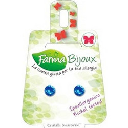 Farma Bijoux Γυναικεία Σκουλαρίκια Καρφωτά από Ορείχαλκο με Ζαφείρι 8058056810915