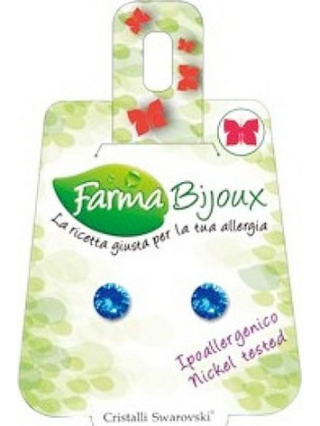 Farma Bijoux Γυναικεία Σκουλαρίκια Καρφωτά από Ορείχαλκο με Ζαφείρι 8058056810915
