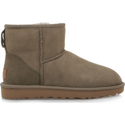 UGG Classic Mini II Γυναικεία Μποτάκια Suede Χακί με Γούνα 1016222