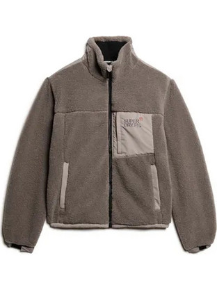 Superdry Relaxed Fleece Trekker Ανδρικό Μπουφάν Χειμωνιάτικο Bomber Καφέ M5011920A-2WX