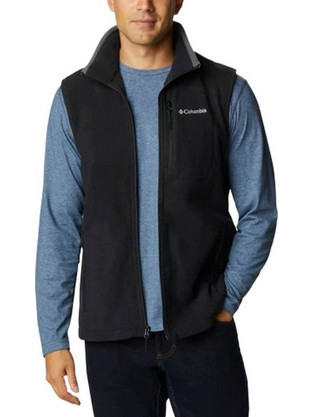 Columbia Fast Trek(TM) Fleece Αμάνικο Αθλητικό Ανδρικό Μπουφάν Softshell Μαύρο AM1056-015