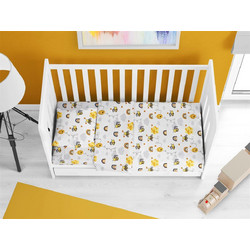 Dimcol Honey Bee 545 Βρεφικό Πάπλωμα Κούνιας 160x120cm Λευκό Κίτρινο