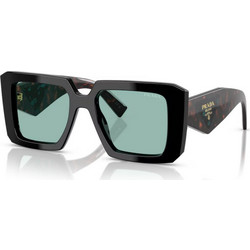 Prada PR3YS 26B40K Γυναικεία Γυαλιά Ηλίου Τετράγωνα Κοκάλινα Μαύρα με Μπλε Φακό