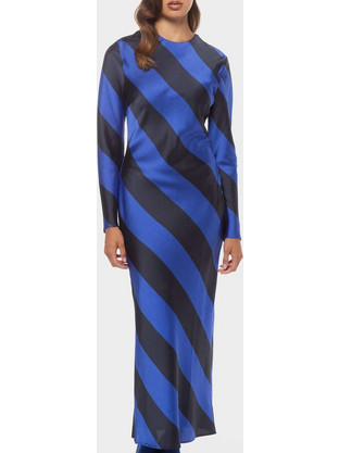 Desigual Trinity Midi Φόρεμα για Γάμο / Βάπτιση Royal Blue Μαύρο 24WWVW28