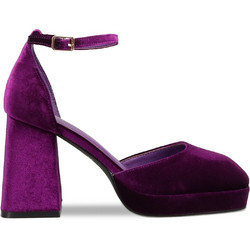 Migato Γόβες Suede με Χοντρό Ψηλό Τακούνι Λουράκι & Φιάπα Μωβ 100001016-001