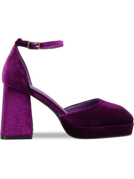 Migato Γόβες Suede με Χοντρό Ψηλό Τακούνι Λουράκι & Φιάπα Μωβ 100001016-001