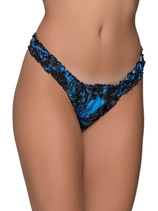 Milena By Paris Γυναικείο Sexy String Μαύρο Μπλε 7705