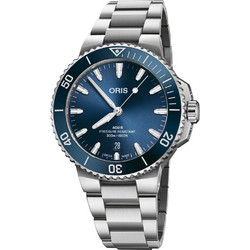 Oris Aquis Date Ανδρικό Ρολόι Αυτόματο με Ασημί Μεταλλικό Μπρασελέ 77874135-0782204PEB