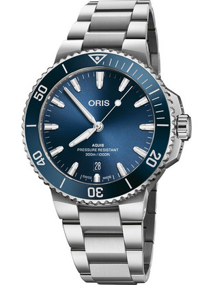 Oris Aquis Date Ανδρικό Ρολόι Αυτόματο με Ασημί Μεταλλικό Μπρασελέ 77874135-0782204PEB