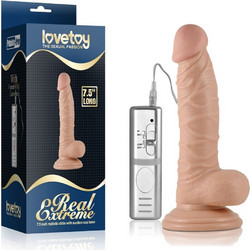 Lovetoy Real Extreme 7.5" Ρεαλιστικός Δονητής για Ζευγάρια με Τηλεχειριστήριο 19cm Flesh