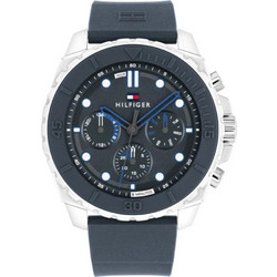 Tommy Hilfiger Morgan Ανδρικό Ρολόι Χρονογράφος με Μπλε Καουτσούκ Λουράκι 1710687
