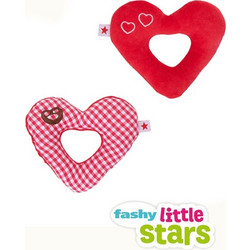 Fashy Little Stars Καρδούλα Υφασμάτινη Κουδουνίστρα Κρίκος για Νεογέννητα