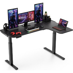 Eureka Ergonomic(R) Γωνιακό Gaming Γραφείο Ρυθμιζόμενο Ύψος ERK-EGD-L60R-B-US