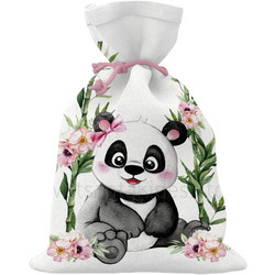 Μπομπονιέρα Βάπτισης Πουγκί Panda από Ύφασμα TS440