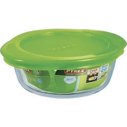 Pyrex Cook & Store Δοχείο Φαγητού Στρόγγυλο Γυάλινο Κατάλληλο για Φούρνο Μικροκυμάτων 2.3lt Διαφανές Πράσινο