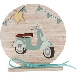 Bellissimo Μπομπονιέρα Βάπτισης Καδράκι Vespa από Ξύλο ΚΒΤ-356