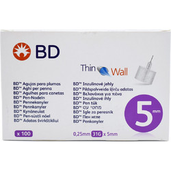 BD Thin Wall Βελόνες Ινσουλίνης 31G 5mm 100τμχ