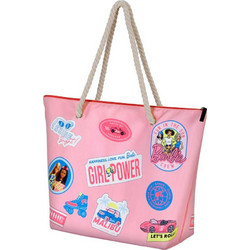 Karactermania Barbie Υφασμάτινη Τσάντα Θαλάσσης Ώμου Ροζ 52x37cm