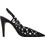 Carrano Γόβες Suede Slingback με Λεπτό Ψηλό Τακούνι & Στρας Μαύρες 754019-CAB01