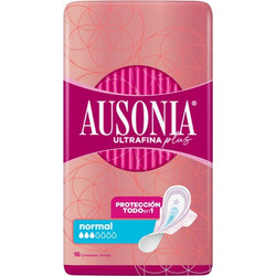 Ausonia Plus Normal Σερβιέτες με Φτερά για Κανονική Ροή 3 Σταγόνες 16τμχ