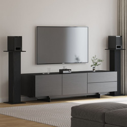 vidaXL 868057 Βάσεις Ηχείων Δαπέδου Black Oak
