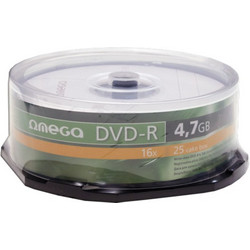 Omega Εγγράψιμα DVD-R 16x 4.7GB Cake Box 25τμχ