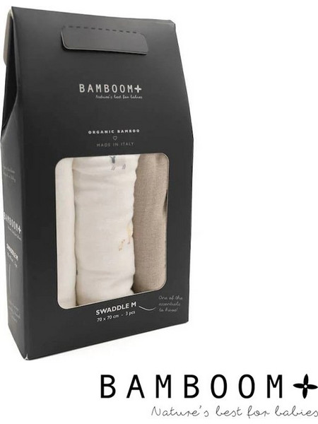 Bamboom Farm Buddies Πάνες Αγκαλιάς από Μουσελίνα Μπεζ 70x70cm 3τμχ 930135