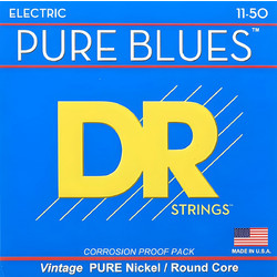 DR Strings Pure Blues Σετ 6 Χορδές Ηλεκτρικής Κιθάρας Pure Nickel 11-50" Hard Tension