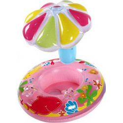 Rainbow Βρεφικό Σωσίβιο Swimtrainer 99cm με Σκίαστρο για 3 Μηνών έως 3 Ετών Ροζ 800-98