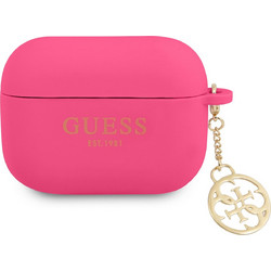 Guess 4G Charm Collection Θήκη Σιλικόνης για Apple AirPods Pro 1 Φούξια