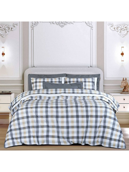 Greenwich Polo Club Σετ Σεντόνια King Size Βαμβακερά 260x280 Essential 2265 Beige Grey