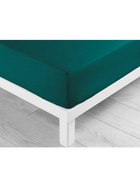 Douceur d'interieur Σεντόνι Υπέρδιπλο Βαμβακερό με Λάστιχο 160x200+30 Emerald Green