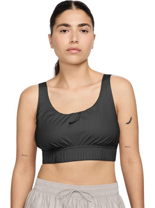 Nike Sportswear Chill Poplin Αθλητικό Μπουστάκι με Μέτρια Στήριξη Μαύρο HM6973-010