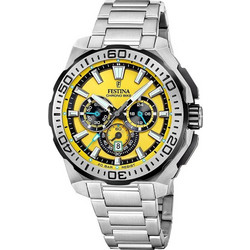 Festina Ανδρικό Ρολόι Χρονογράφος με Ασημί Μεταλλικό Μπρασελέ F20724/4