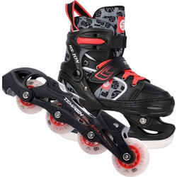 Tempish RS Ton Duo Led Inline Αυξομειούμενα Rollers Μαύρα Κόκκινα
