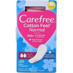 Carefree Cotton Feel Normal Fresh Scent Σερβιετάκια για Ελαφριά Ροή 2 Σταγόνες 20τμχ
