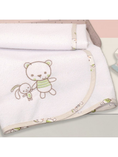 Baby Oliver Des 213 Πάνα Αγκαλιάς Φανελένια Λευκή Μπεζ 80x80cm