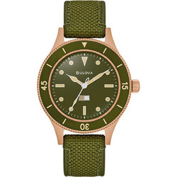 Bulova Ανδρικό Ρολόι με Χακί Υφασμάτινο Λουράκι 98A324