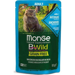 Monge Bwild Grain Free with Anchovies & Vegetables in Gravy 85gr